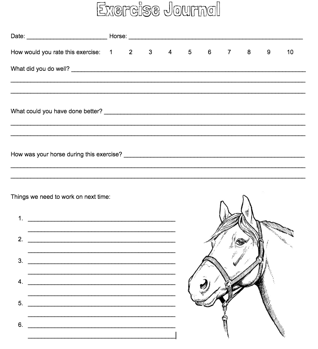 Exercise Journal Page – Coloring Page