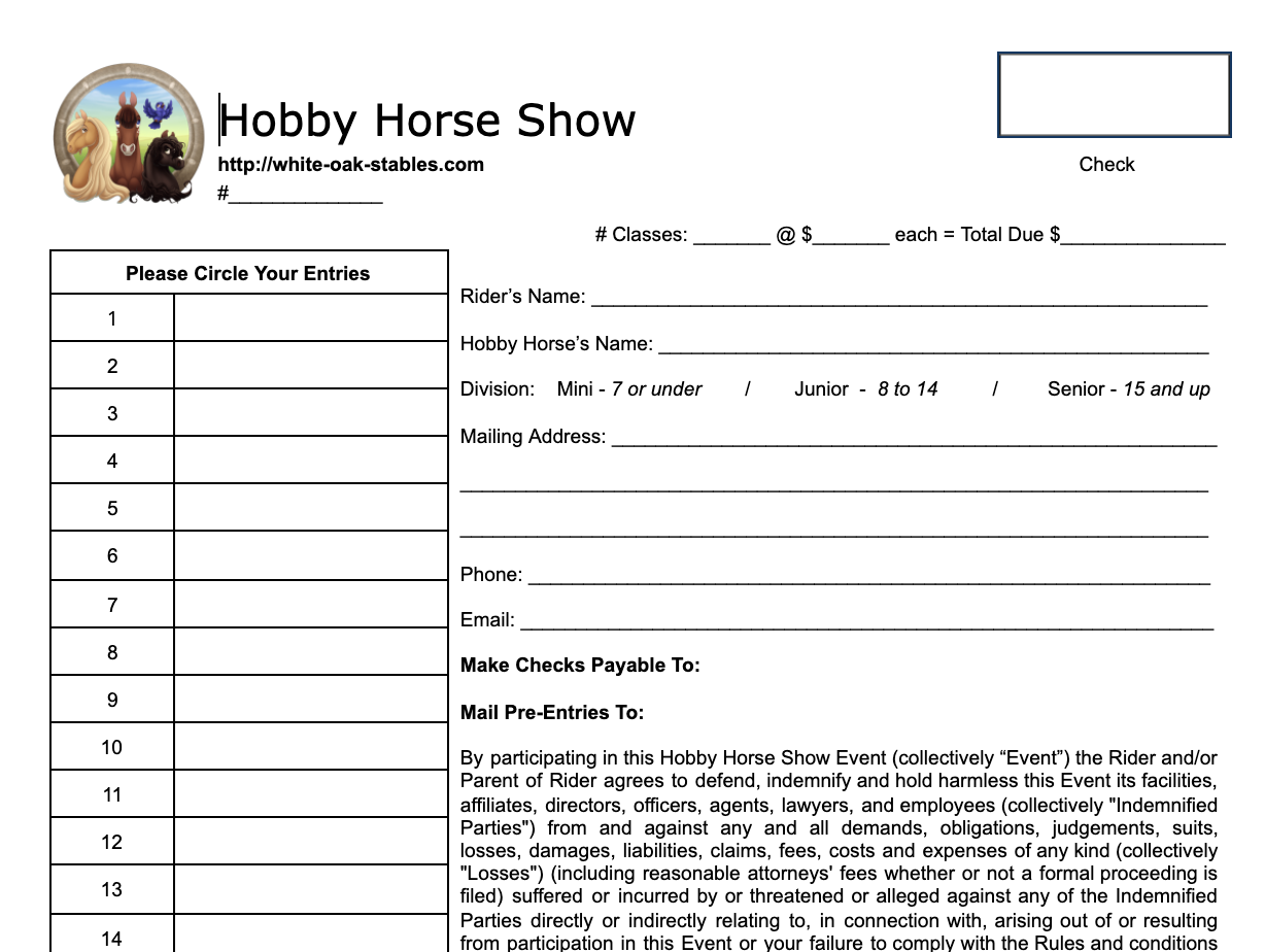 Hobby Horse Show Kit
