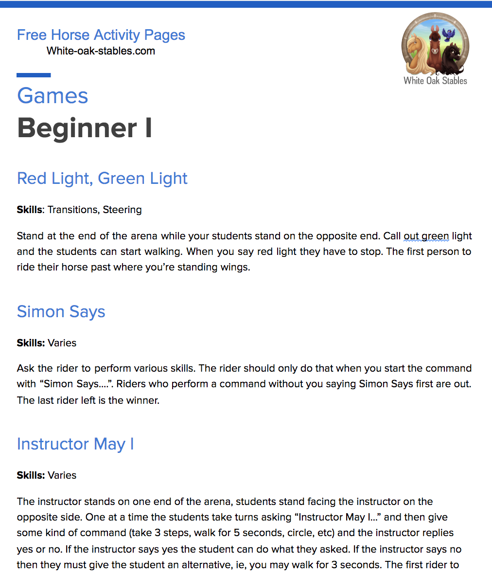 Games – Beginner I