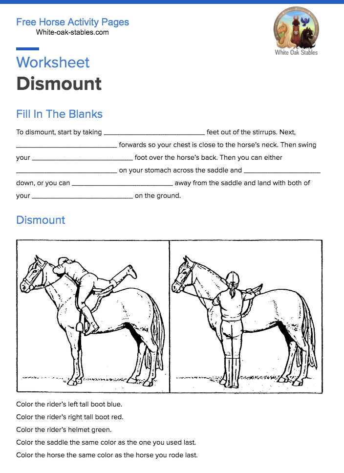 Worksheet – Dismount