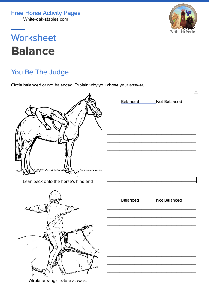 Worksheet – Balance