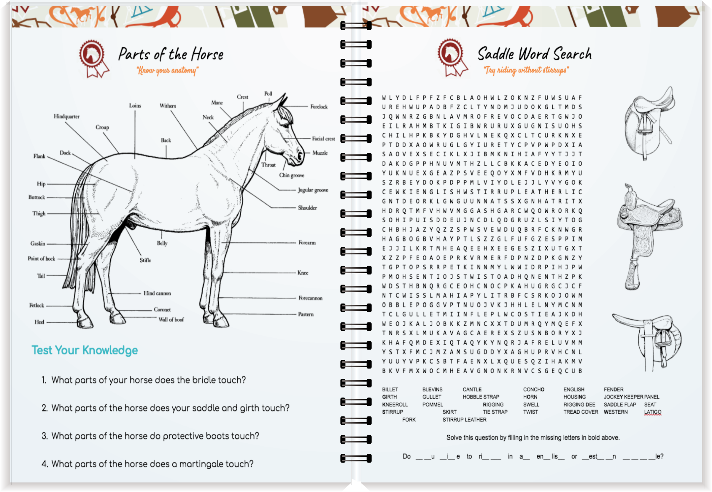 Horse Journal Coloring Book