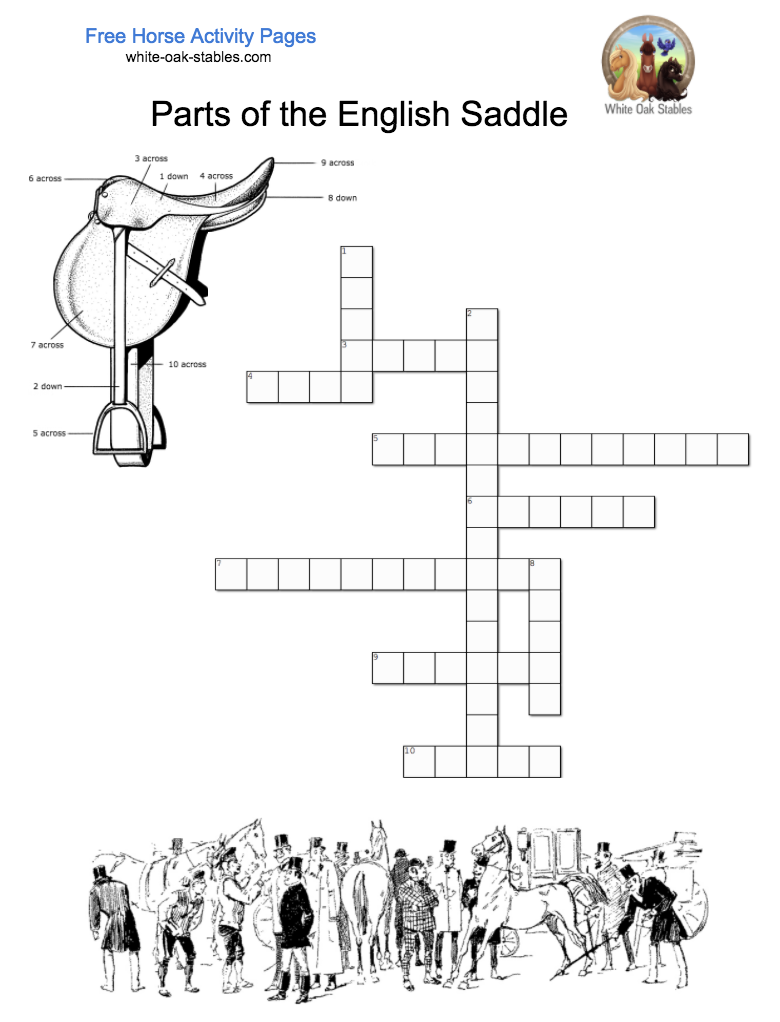 Parts of English Saddle Crossword – Activity Page