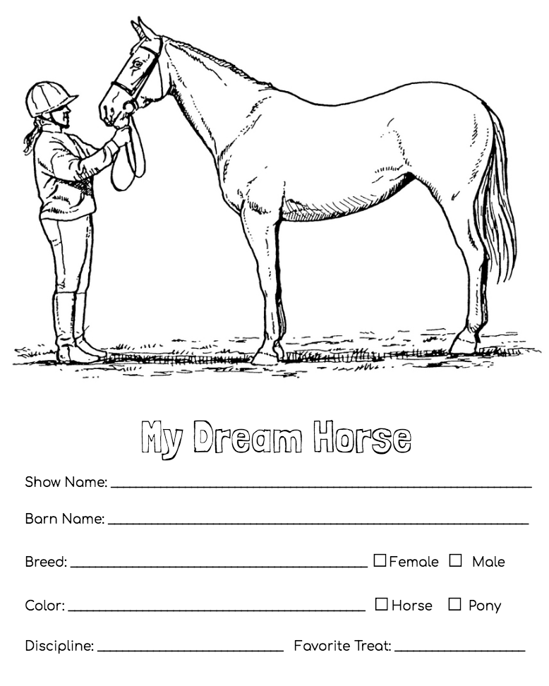 Dream Horse Activity Pages