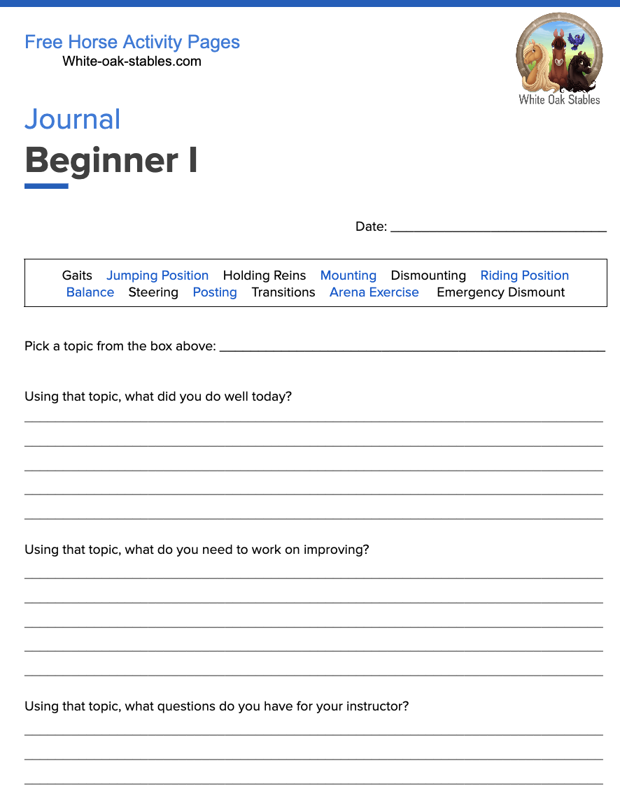 Journal – Beginner I
